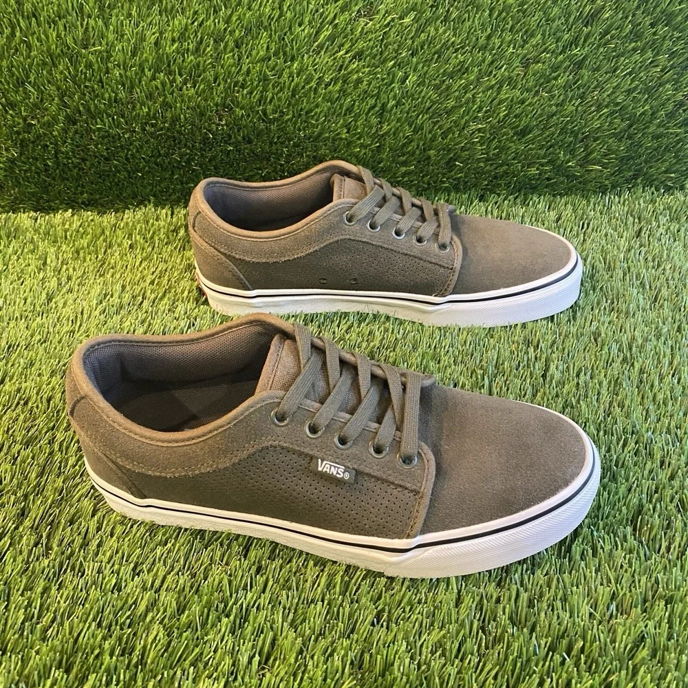 Vans Chukka Suede Low Skateboard Shoes Perf Grape Leaf Green/ White Mens 7.5 New
